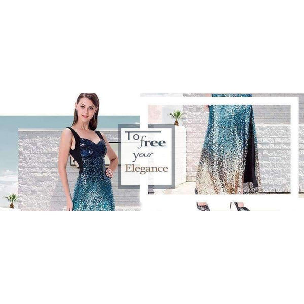 Planet Gates Angel-fashions Sequined Gradient Sash Hollow Out Celebrity Dress Long Evening Dresses Blue 360 382