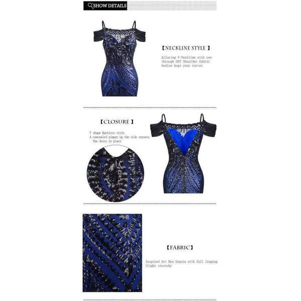 Planet Gates Angel-fashions vestido de festa Boat Nect Sequin  Mermaid Long Evening Dress Abendkleid  Black 220