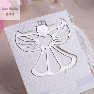 Planet Gates Angel Silver Metal Bookmark Boxed For baptism Baby Bridal Shower Christening Wedding Favours Bomboniere 60pcs Home Party Favor