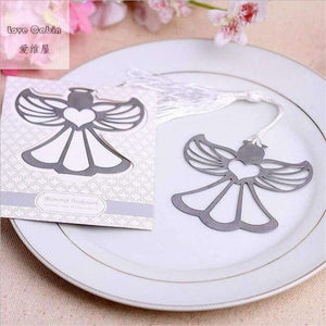 Planet Gates Angel Silver Metal Bookmark Boxed For baptism Baby Bridal Shower Christening Wedding Favours Bomboniere 60pcs Home Party Favor