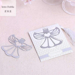 Planet Gates Angel Silver Metal Bookmark Boxed For baptism Baby Bridal Shower Christening Wedding Favours Bomboniere 60pcs Home Party Favor