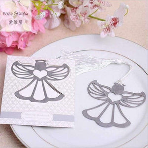 Planet Gates Angel Silver Metal Bookmark Boxed For baptism Baby Bridal Shower Christening Wedding Favours Bomboniere 60pcs Home Party Favor