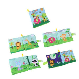 Planet Gates Animal 4 Style 0-36 Months Baby Toys Soft Cloth Books Rustle Sound Infant Educational Stroller Rattle Toy Newborn Crib Bed Baby Toys