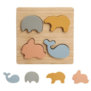 Planet Gates Animal Jigsaw 1Set Nordic Style Silicone Stars Moon Nesting Stacking Building Blocks Toy BPA Free Baby Montessori Games Educational Toys Gifts