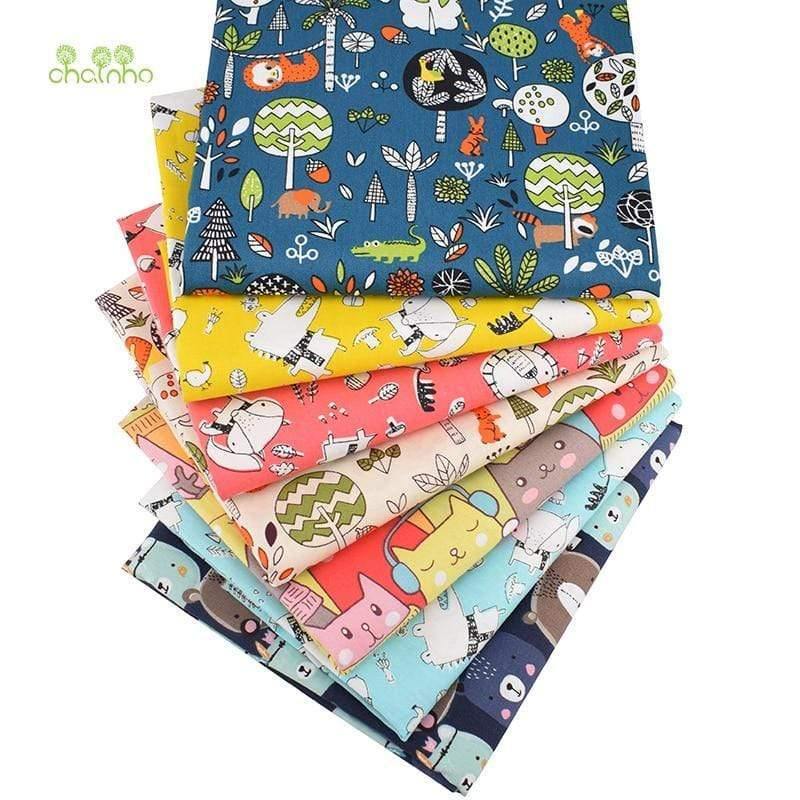 Planet Gates Animal Kingdom Cartoon Series,Printed Twill Cotton Fabric,Patchwork Cloth For DIY Sewing Quilting Baby&Child's Material,40x50cm