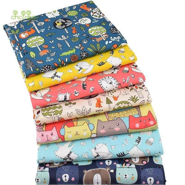 Planet Gates Animal Kingdom Cartoon Series,Printed Twill Cotton Fabric,Patchwork Cloth For DIY Sewing Quilting Baby&Child's Material,40x50cm