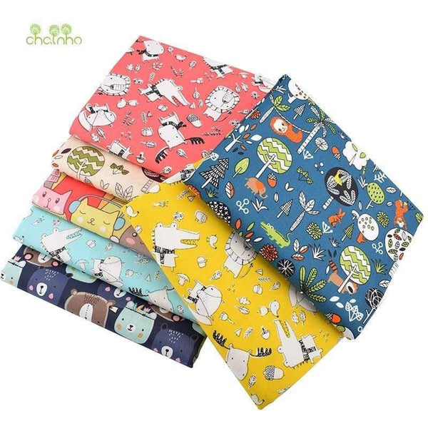 Planet Gates Animal Kingdom Cartoon Series,Printed Twill Cotton Fabric,Patchwork Cloth For DIY Sewing Quilting Baby&Child's Material,40x50cm
