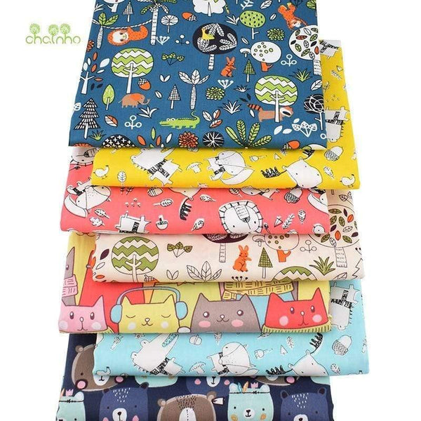 Planet Gates Animal Kingdom Cartoon Series,Printed Twill Cotton Fabric,Patchwork Cloth For DIY Sewing Quilting Baby&Child's Material,40x50cm