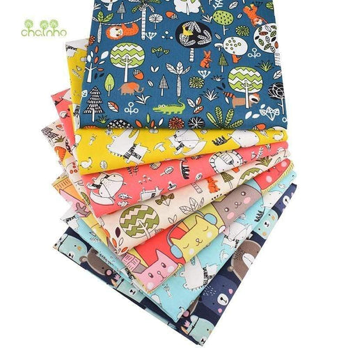 Planet Gates Animal Kingdom Cartoon Series,Printed Twill Cotton Fabric,Patchwork Cloth For DIY Sewing Quilting Baby&Child's Material,40x50cm