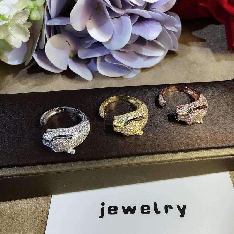 Planet Gates animal ring,S 925 sterling silver AAA zirconia leopard rings,rose gold/gold/silver fashion panther jewelry women accessories