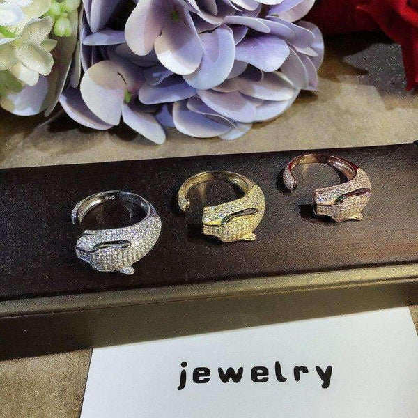 Planet Gates animal ring,S 925 sterling silver AAA zirconia leopard rings,rose gold/gold/silver fashion panther jewelry women accessories