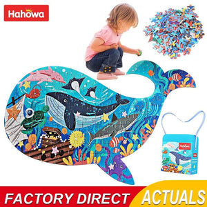 Planet Gates Animal Shapes Puzzle Dinosaurs Whale Jigsaw Unique Kids Puzzles Educational Child Games Toys Christmas Gifts For Children