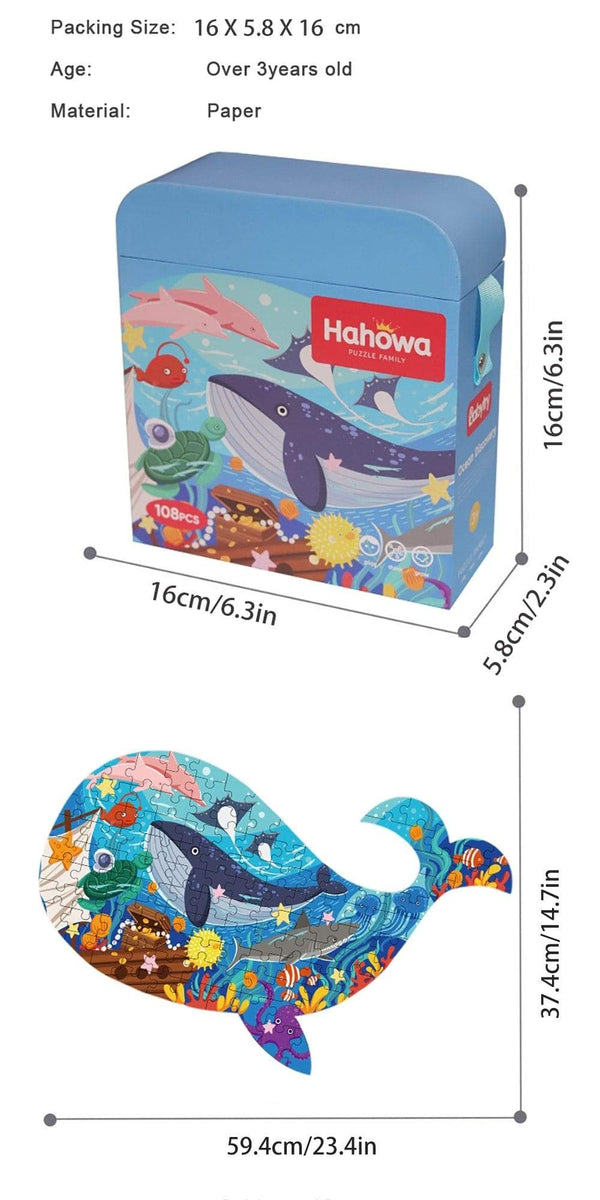 Planet Gates Animal Shapes Puzzle Dinosaurs Whale Jigsaw Unique Kids Puzzles Educational Child Games Toys Christmas Gifts For Children