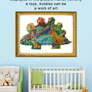 Planet Gates Animal Shapes Puzzle Dinosaurs Whale Jigsaw Unique Kids Puzzles Educational Child Games Toys Christmas Gifts For Children