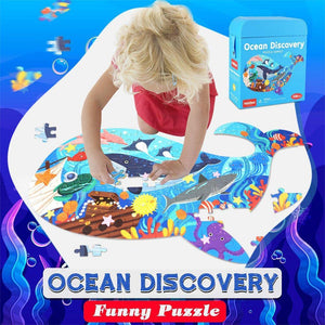 Planet Gates Animal Shapes Puzzle Dinosaurs Whale Jigsaw Unique Kids Puzzles Educational Child Games Toys Christmas Gifts For Children