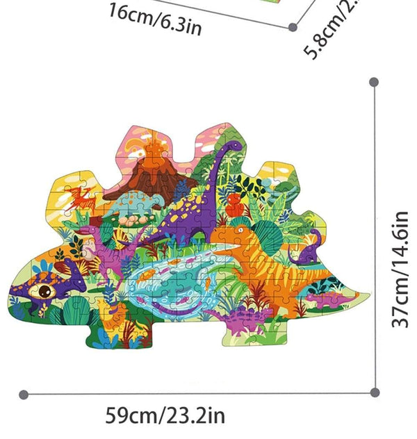 Planet Gates Animal Shapes Puzzle Dinosaurs Whale Jigsaw Unique Kids Puzzles Educational Child Games Toys Christmas Gifts For Children