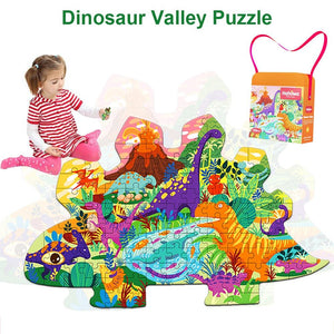 Planet Gates Animal Shapes Puzzle Dinosaurs Whale Jigsaw Unique Kids Puzzles Educational Child Games Toys Christmas Gifts For Children
