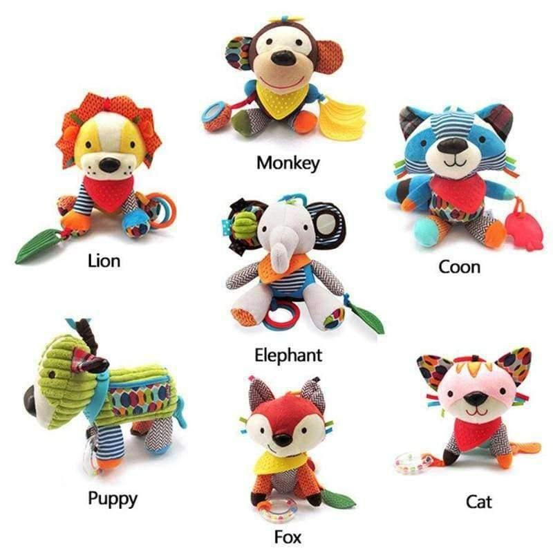 Planet Gates Animal Style Baby Rattles Mobile Bed Molar Tooth Sticks Hanging Wind Chimes Ringing Hand Bell Baby Toys Rattle Toys