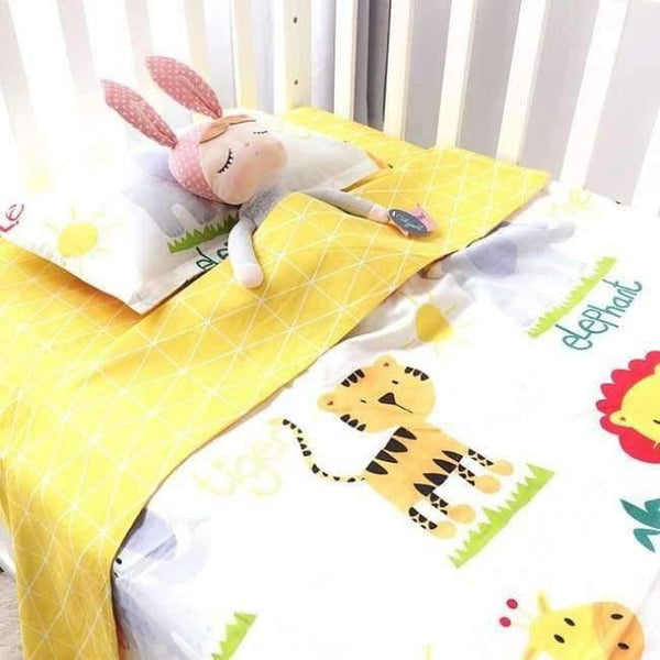 Planet Gates animals 3Pcs Baby Bedding Set Cotton Crib Sets Baby Cot Set Including Duvet Cover +Pillowcase +Flat Sheet Kindergarten bedding Sets