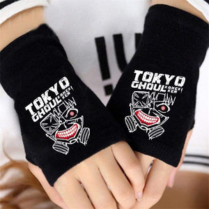 Planet Gates Anime Tokyo Ghoul Kaneki Ken Cosplay Gloves Women Men Cotton Knitting Warm Half Finger Glove Wrist Mittens New