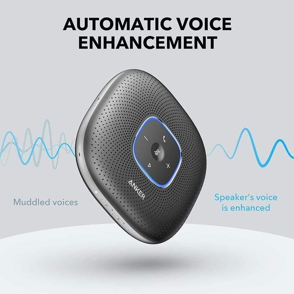 Planet Gates Anker PowerConf Bluetooth Speakerphone Conference Speaker With 6 Microphones, Enhanced Voice Pickup, 24H Call Time