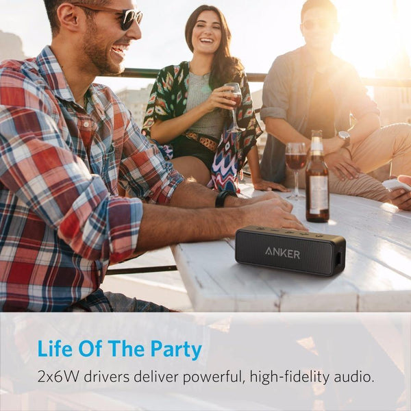 Planet Gates Anker Soundcore 2 Portable Bluetooth Wireless Speaker Better Bass 24-Hour Playtime 66ft Bluetooth Range IPX7 Water Resistance