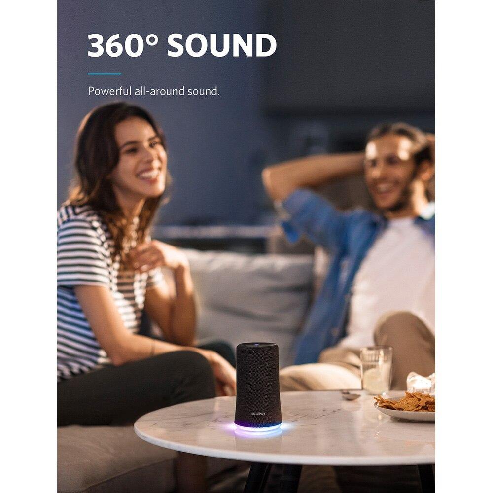 Planet Gates Anker Soundcore Flare Portable Bluetooth 360' Speaker With All-Round Sound Enhanced Bass Ambient LED Light IPX7 Waterproof