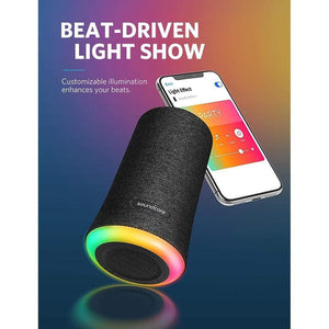 Planet Gates Anker Soundcore Flare Portable Bluetooth 360' Speaker With All-Round Sound Enhanced Bass Ambient LED Light IPX7 Waterproof