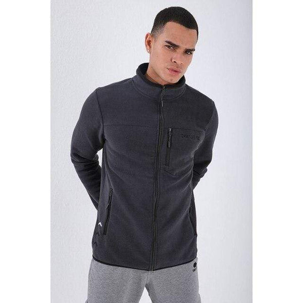 Planet Gates Anthracite / S / TURKEY Casual Zipper Sweatshirts Male Tracksuit Fashion Jacket Mens Clothing Outerwear Sweatshirt Men's Pocket Zipper Sweatshirt Slim Fit Stand Collar Fleece No Hoodie Sport Clothing 87890
