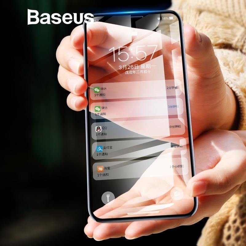Planet Gates Anti Blue Light Baseus 0.2mm Ultra Thin 3D Surface Full Screen Protector For iPhone X Glass Slim Front Protective Tempered Glass For iPhone X