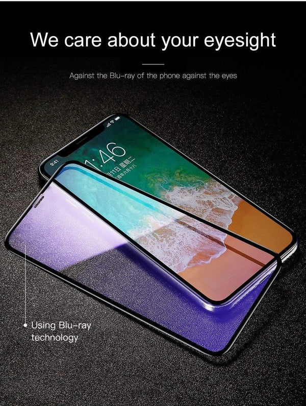 Planet Gates Anti Blue Light Baseus For iPhone X Screen Protector 0.2mm 9H Tempered Glass For iPhone X 10 Ultra Thin 6D Full Coverage Front Protective Glass
