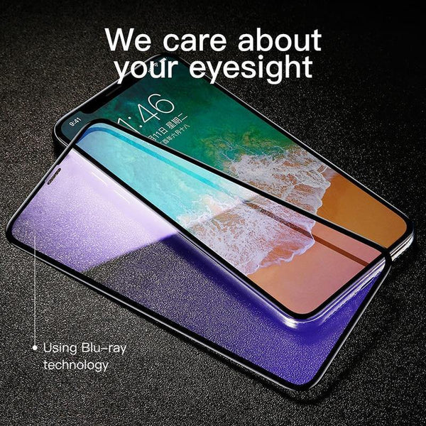 Planet Gates Anti Blue Light Baseus For iPhone X Screen Protector 0.2mm 9H Tempered Glass For iPhone X 10 Ultra Thin 6D Full Coverage Front Protective Glass