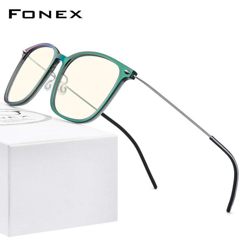 Planet Gates Anti Blue Light Blocking Glasses Women Antiblue UV Protection Computer Eyeglasses Men FAB010 (Nylon Frame B Titanium Arm)