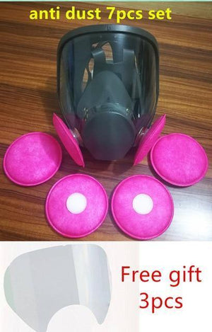 Planet Gates anti dust 7pcs set 6800 Gas Mask  7pcs suit Full Face Facepiece Respirator For Painting Spraying same 3M 6800 free shipping