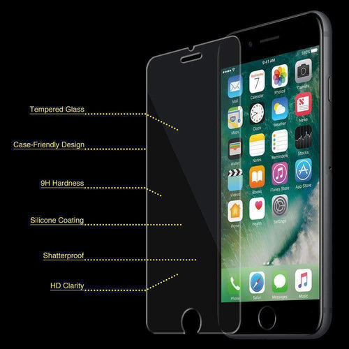 Planet Gates Anti-Fingerprint, Tempered Glass Screen Protector for iPhone 7 Plus - Clear