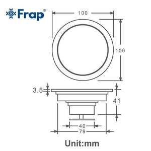 Planet Gates Anti-odor Bathtub Shower Drainer Floor 10cm Stainless Steel Round Floor Shower Drain Waste Grate Drain Y38089 (Y38089)