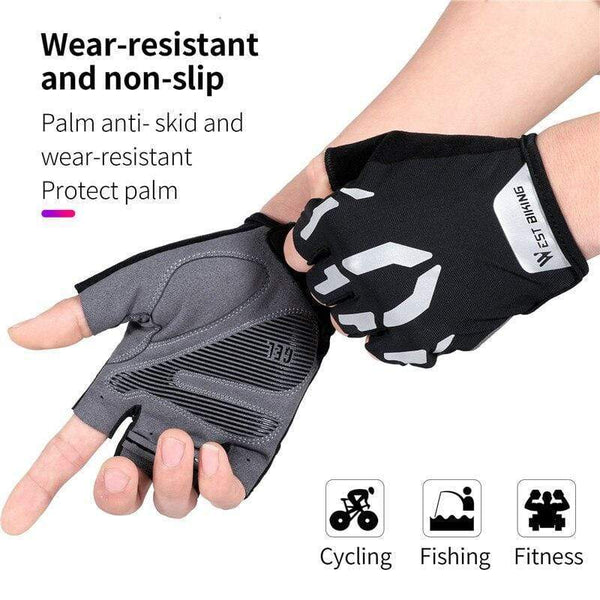 Planet Gates Anti Slip Gel Pad Bicycle Gloves Gel Pad Short Half Finger Cycling Gloves Breathable Outdoor Sports Men MTB Bikes Gloves