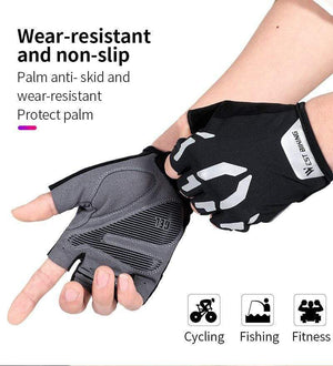 Planet Gates Anti Slip Gel Pad Bicycle Gloves Gel Pad Short Half Finger Cycling Gloves Breathable Outdoor Sports Men MTB Bikes Gloves