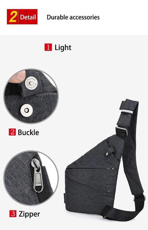 Planet Gates Anti-theft Canvas chest bag men Sport Single Shoulder travel Bags cross body pack for man Black bolso hombre