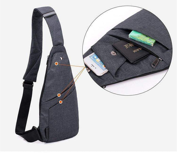 Planet Gates Anti-Theft Men's Messenger Bags Multi-pocket Sling Shoulder Bags Casual Chest Pack Travel Crossbody Bags Male