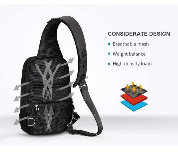 Planet Gates Anti-thief Crossbody Bag Waterproof Men Sling Chest Bag Fit 9.7 inch Ipad Fashion Shoulder Bag