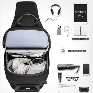 Planet Gates Anti-thief Crossbody Bag Waterproof Men Sling Chest Bag Fit 9.7 inch Ipad Fashion Shoulder Bag
