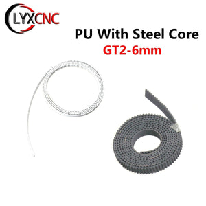 Planet Gates Anti-wear Reinforce Open Belt GT2 Belt PU with Steel Core GT2 Belt Black & White 2GT Timing Belt Width 6mm For 3D Printer Parts