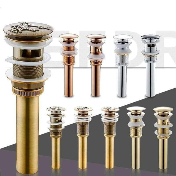 Planet Gates Antique A Without Overflow Brass Bathroom Lavatory Sink Pop Up Drain Bathroom Basin Sink Use Bathroom Products/Accessories HJ-0618F