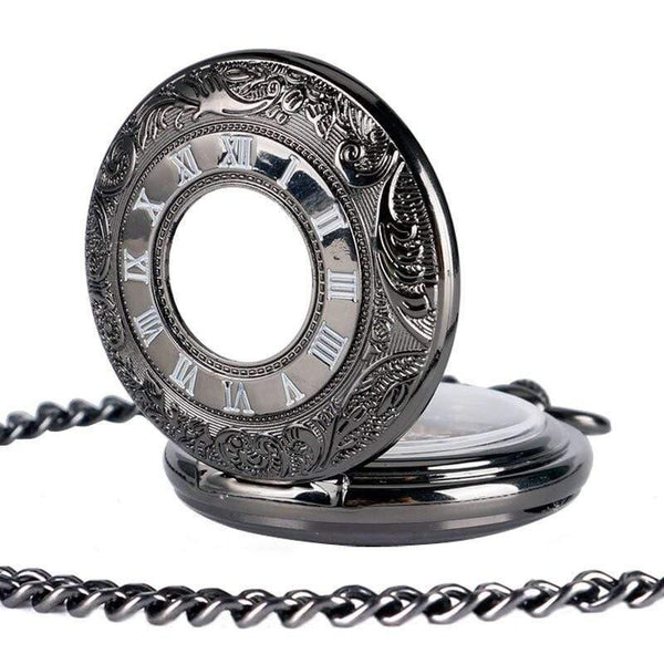 Planet Gates Antique Auto Mechanical Skeleton Pocket Watch See Though Face Retro Steampunk Fashion Pendant with Fob Chain Male Clock