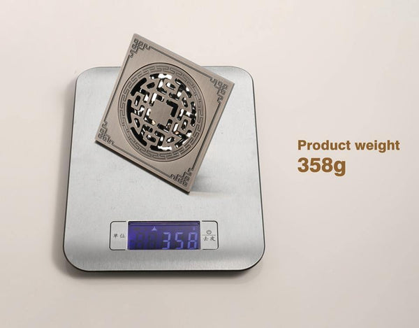 Planet Gates Antique Brass Carved 10cm*10cm Floor Drain Square Bath Drains Filter Bathroom Balcony Kitchen Drainer Accessories Y38088 (Y38088)