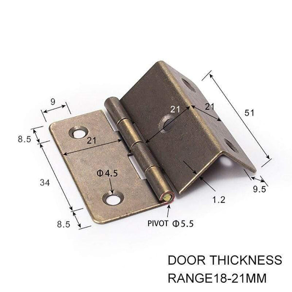 Antique Bronze Color Iron 2" Hinge For Furniture Door Open 270 Degree Furniture Hinge With Free Screws (antique Copper 2 Inch)