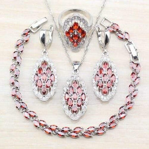 Planet Gates Antique Bronze Plated / 7 925 Silver Sets With Natural Stones Blue CZ Earrings/Pendant And Necklace/Bracelet/Ring For Women Costume