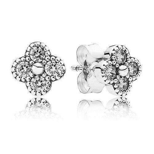 Planet Gates Antique Copper Plated Clusters  White Orchid 925 Sterling Silver Earrings Studs For Women Wedding Party Gift DIY Europe Jewelry