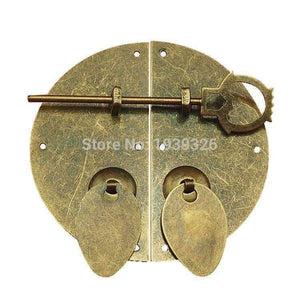 Planet Gates Antique Furniture Hardware Accessories Brass Round Door Lock Shoebox Wardrobe Bookcase Cupboard Cabinet Vintage Pull Handle Knob